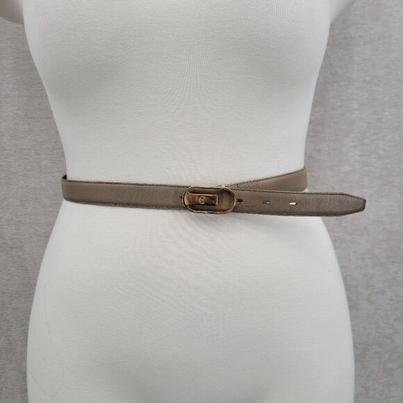 Nino Cerruti Gold Buckle Taupe Leather Belt - Picture 6 of 12